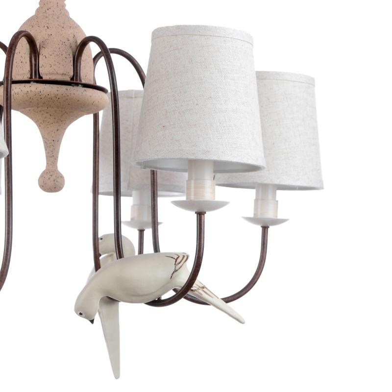 Люстра підвісна Brille BCL-495S/6 E14 з абажуром - фото 2