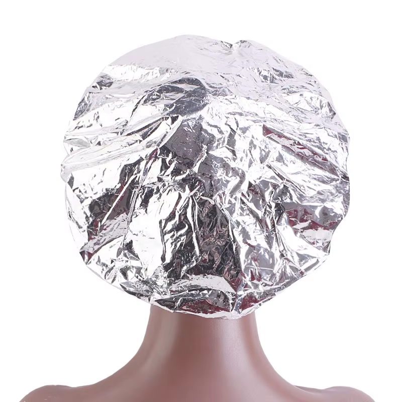 Шапочка для волосся з алюмінієвої фольги на еластичній резинці 1 шт. Сріблястий - фото 9 Шапочка для волосся з алюмінієвої фольги на еластичній резинці 1 шт. Сріблястий - фото 9