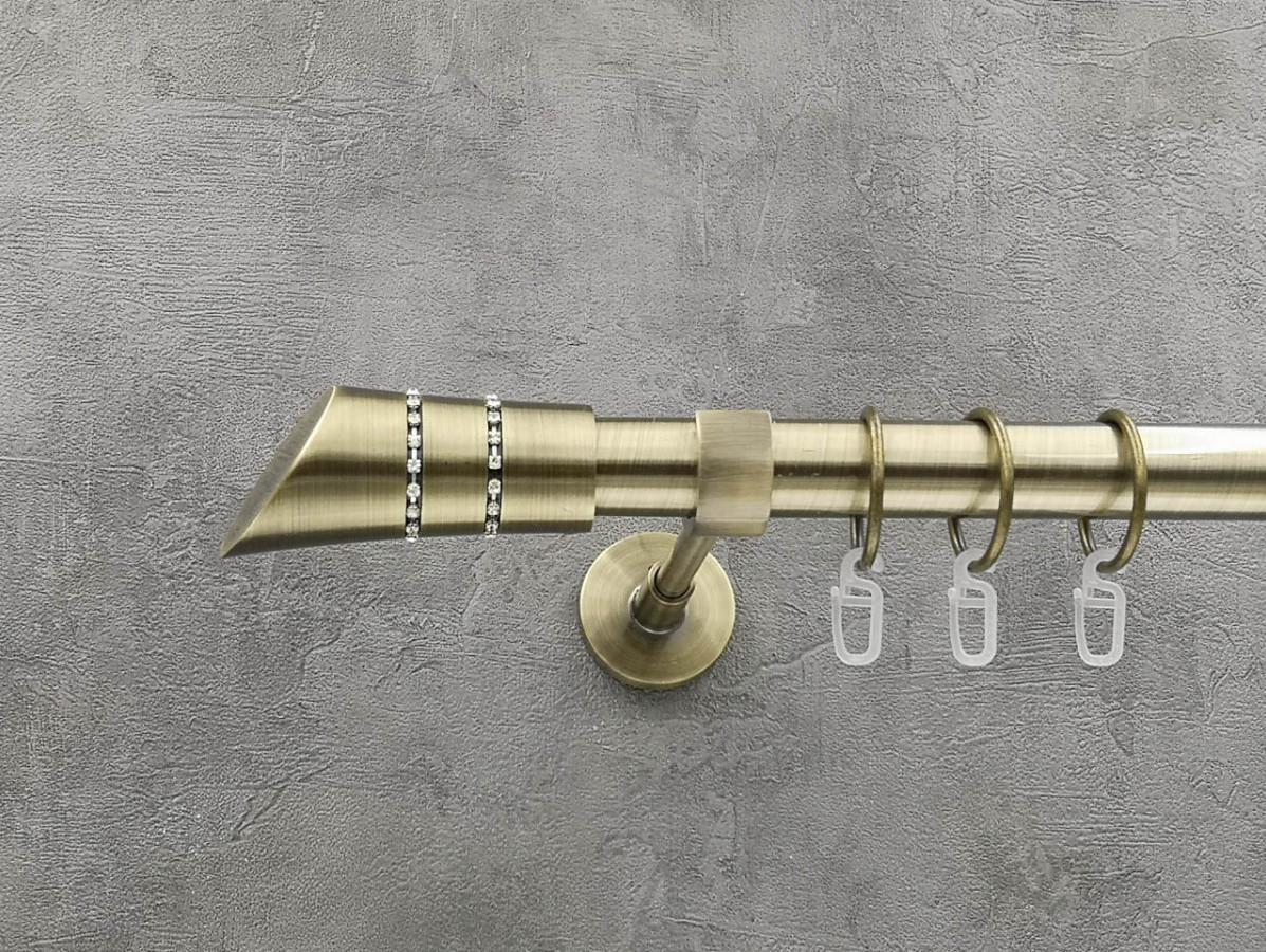 Карниз Quadrum Дива гладкая штанга одинарный модерн 25 мм 160 см Антик (264775516)