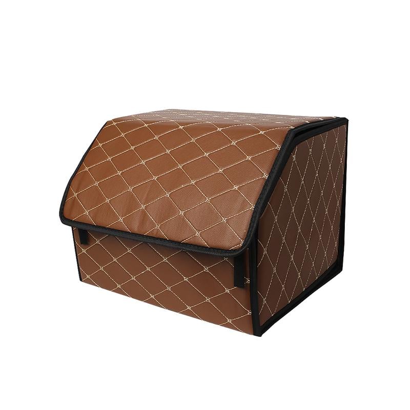 Органайзер автомобильный два отдела для хранения на липучке с ручкой 40х30х30 см Brown/Gold