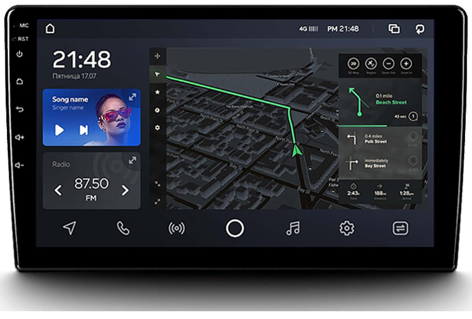 Штатная магнитола CYCLONE C10-003 4-64Gb 2k 4G DSP Audi A4 A5 B80 Din2007-2015