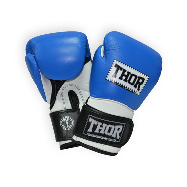 Перчатки боксерские Thor PRO KING 16oz PU Синий/Бело-черный