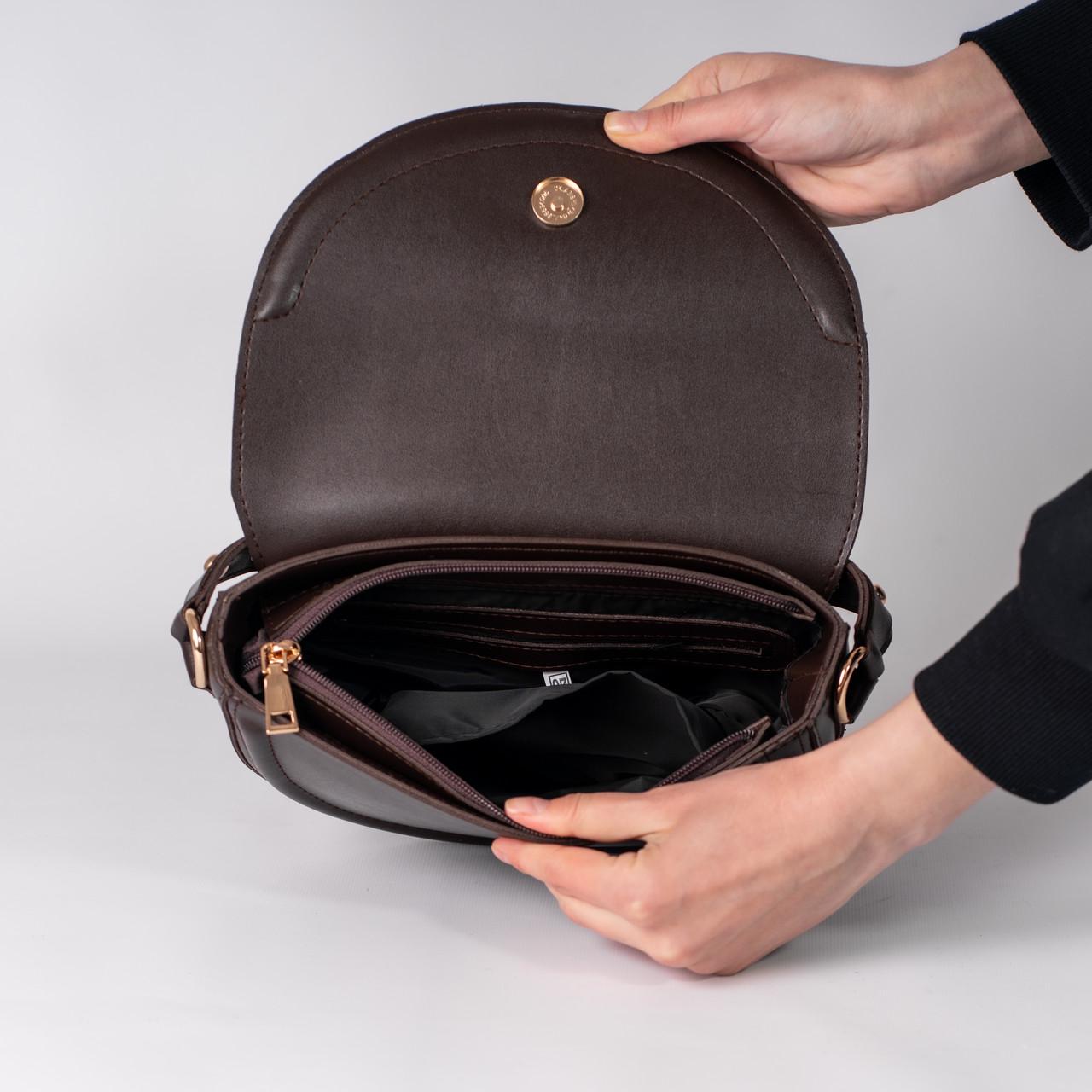 Сумка женская седло XENIA № 16-24 Коричневый - фото 4