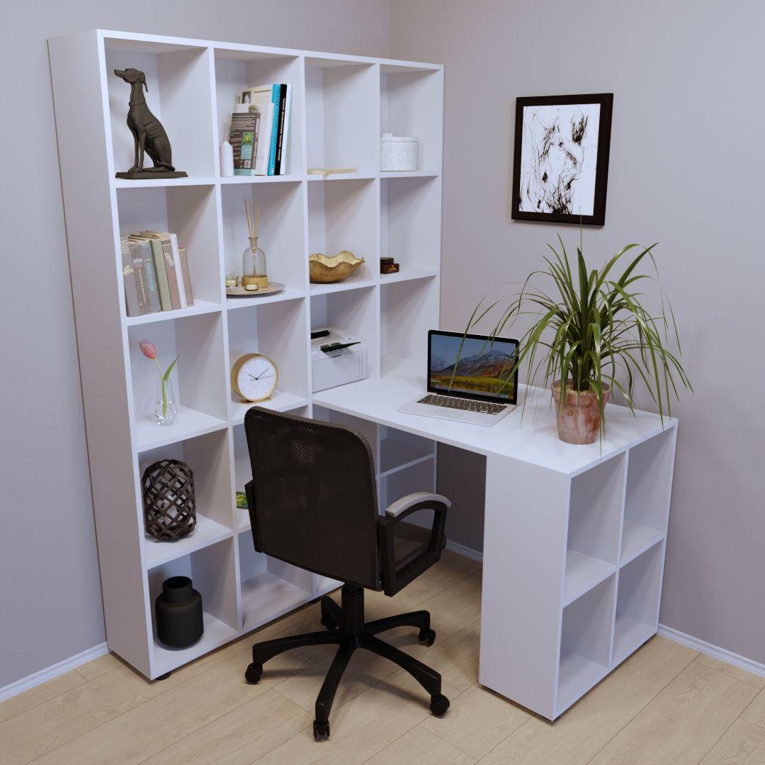 Письмовий стіл Тіса-меблі СП-117 140x180x128 см Білий