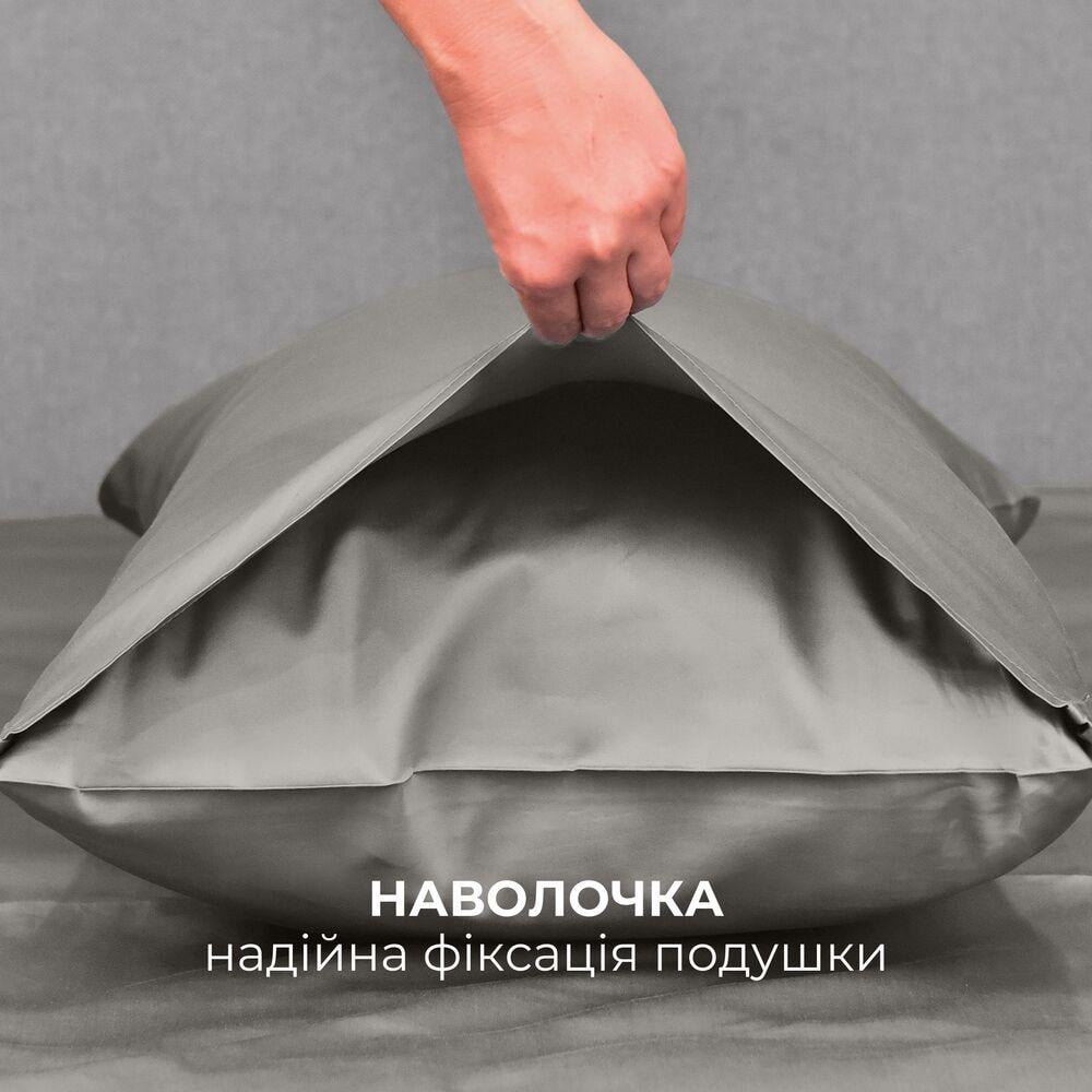 Комплект постельного белья евро IDEIA премиум сатин хлопок пододеяльник 200x220 см/2 наволочки 50x70 см Серо-бежевый (26848) - фото 6 Комплект постельного белья евро IDEIA премиум сатин хлопок пододеяльник 200x220 см/2 наволочки 50x70 см Серо-бежевый (26848) - фото 6