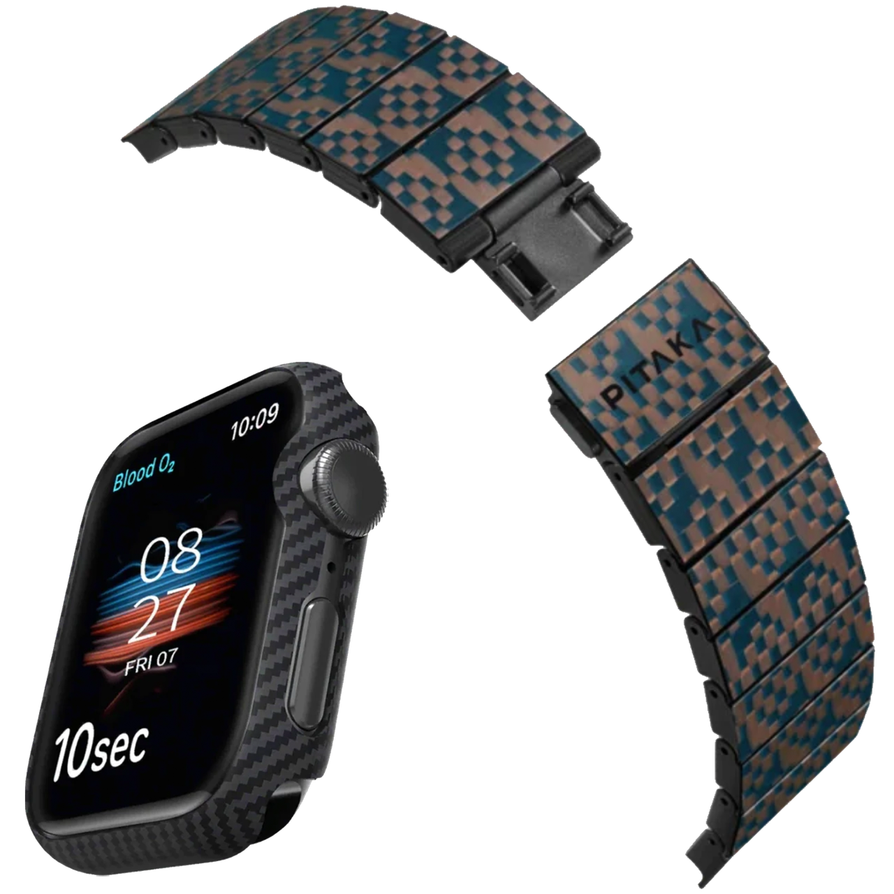 Ремінець та чохол Pitaka Chroma Carbon Band для Watch 7 Dreamland Stairs and Air Case 45 мм (AWB2302/KW2002A)