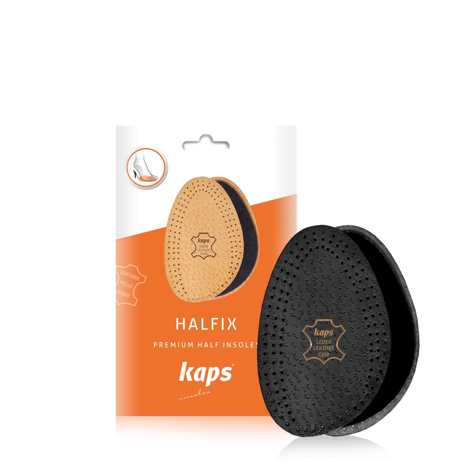 Напівустілки для модельного взуття шкіряні Kaps Halfix р. 35/36 Black