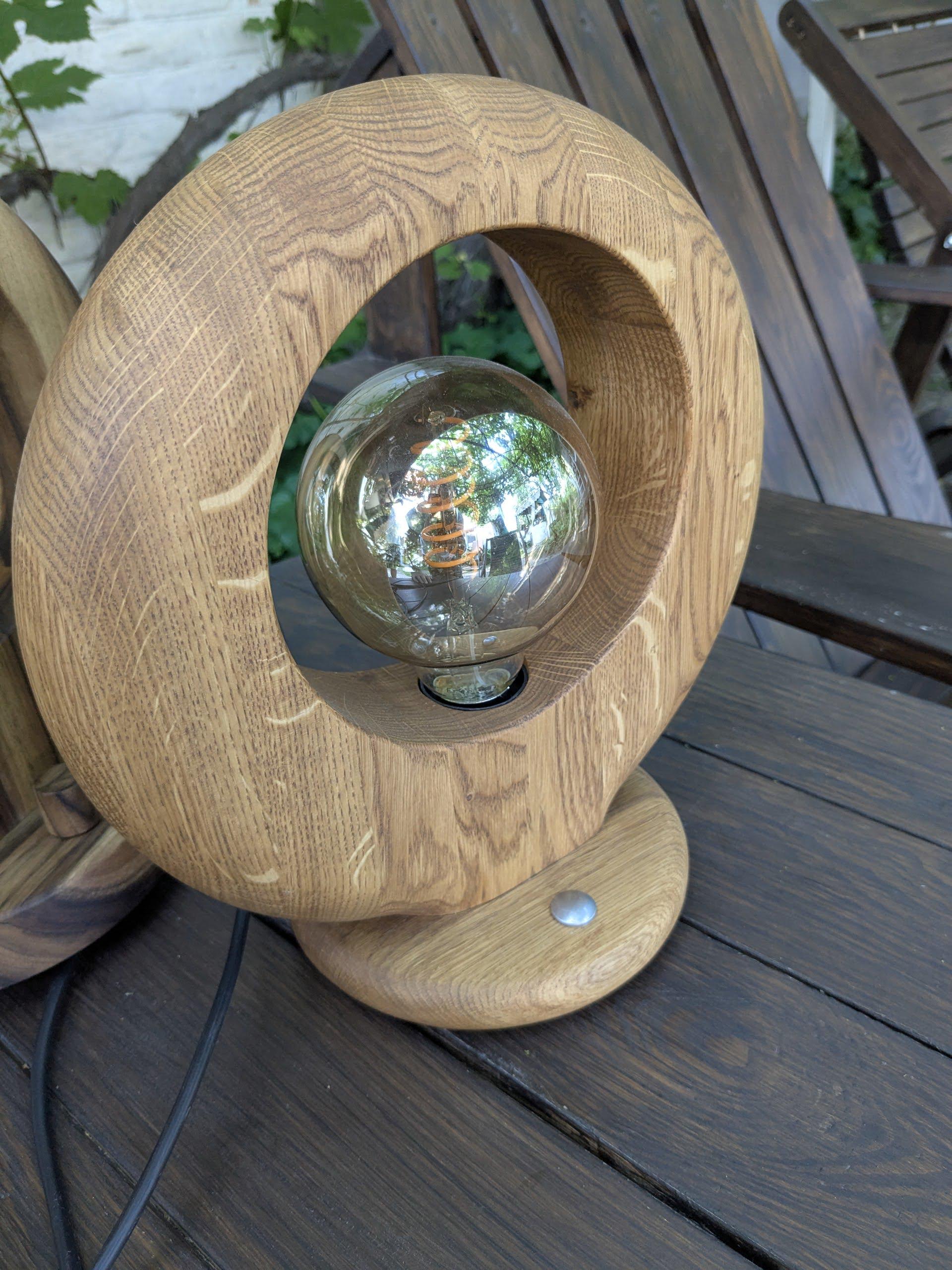 Світильник світлодіодний крафтовий філаментний дерев’яний з дуба (LT-001)