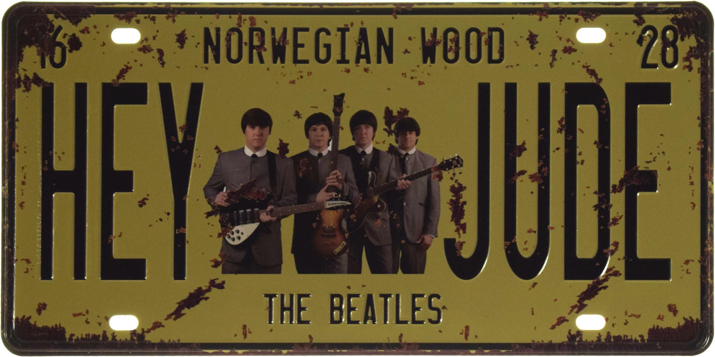 Металлическая табличка The Beatles Hey Jude 15x30 см