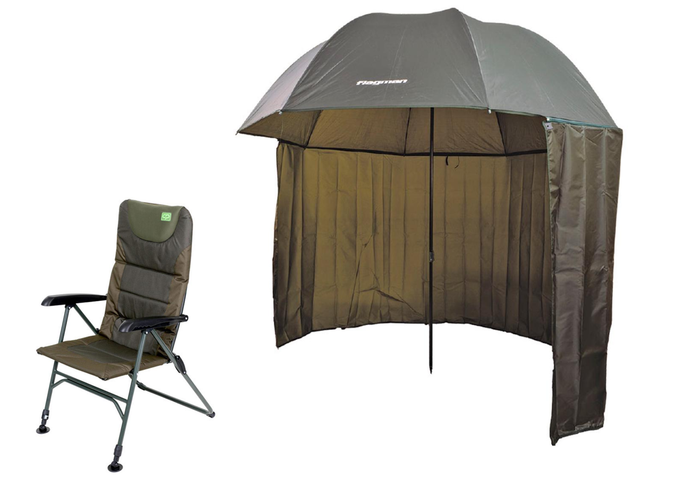 Набір парасоля рибальська Flagman UT25SPAG/Крісло корпове Carp Pro Light (CPHD6050)