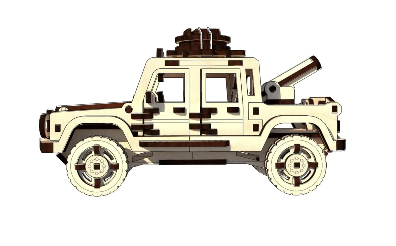 3D Пазл Механічний Pazly Пікап дерев'яний 187 деталей (UPZ-006) - фото 4 3D Пазл Механічний Pazly Пікап дерев'яний 187 деталей (UPZ-006) - фото 4