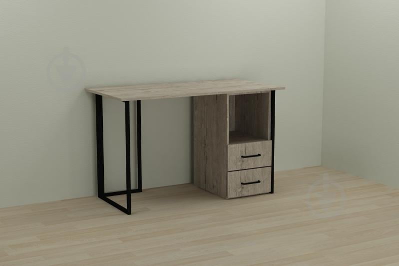 Компьютерный стол Ferrum-decor Отто 75x140x70 черный ДСП Дуб Шервуд 16мм (OTT054)