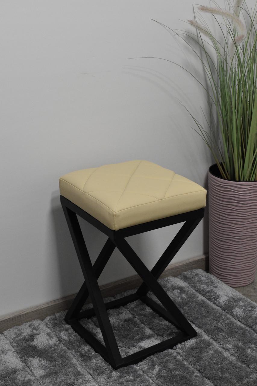 Табурет кухонний Каламіт-Z Лофт з м'яким сидінням 30х30х45 см Світло-бежевий (29519058)