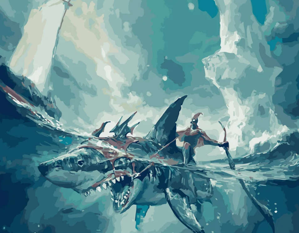 Картина по номерам Strateg Морской гигант 40x50 см (GS384)