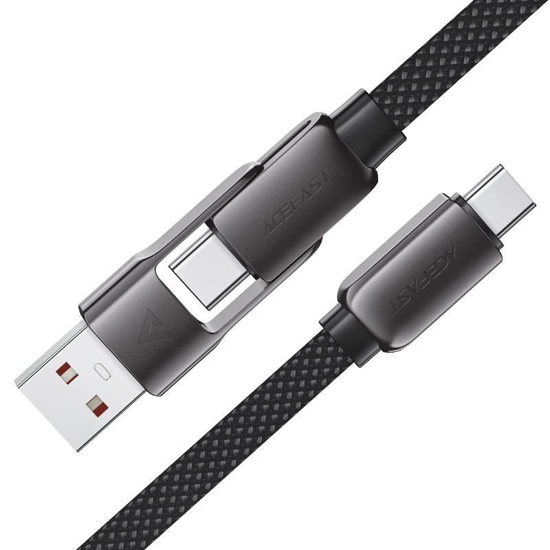 Кабель Acefast C13-04 USB 2.0 USB-A/Type-C to Type-C 1,2 м 20V 3A zink alloy Black (6974316282334) - фото 3