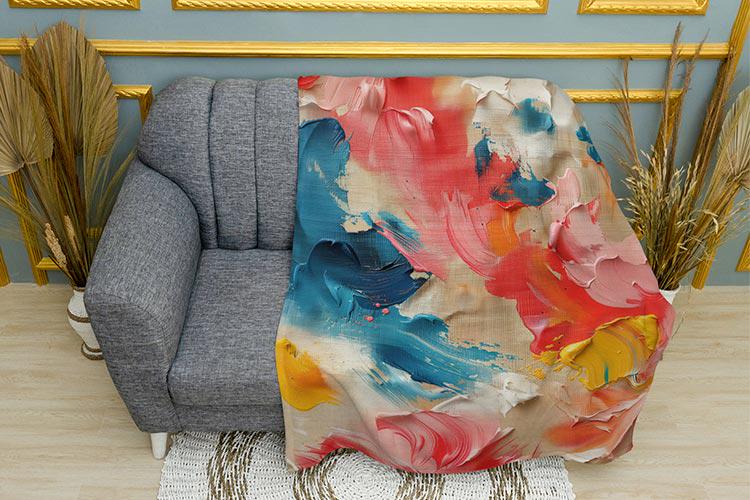 Плед Краска Пятна Рисунок плюш однослойный 150х210 см (114289-1)