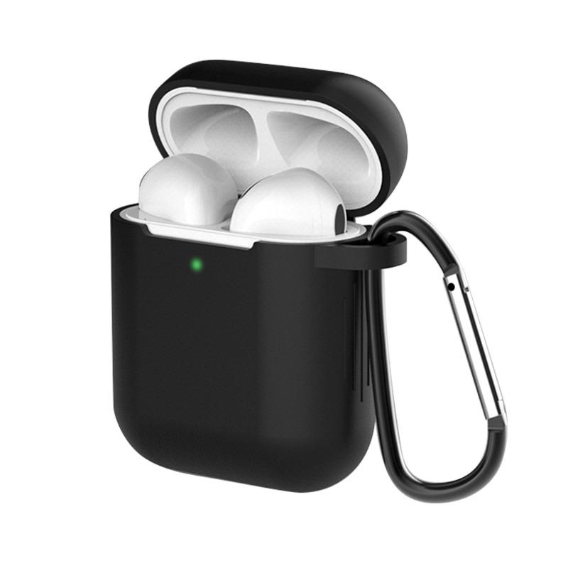 Чехол силиконовый для наушников Airpods 1/2 Черный (1010249-Black)