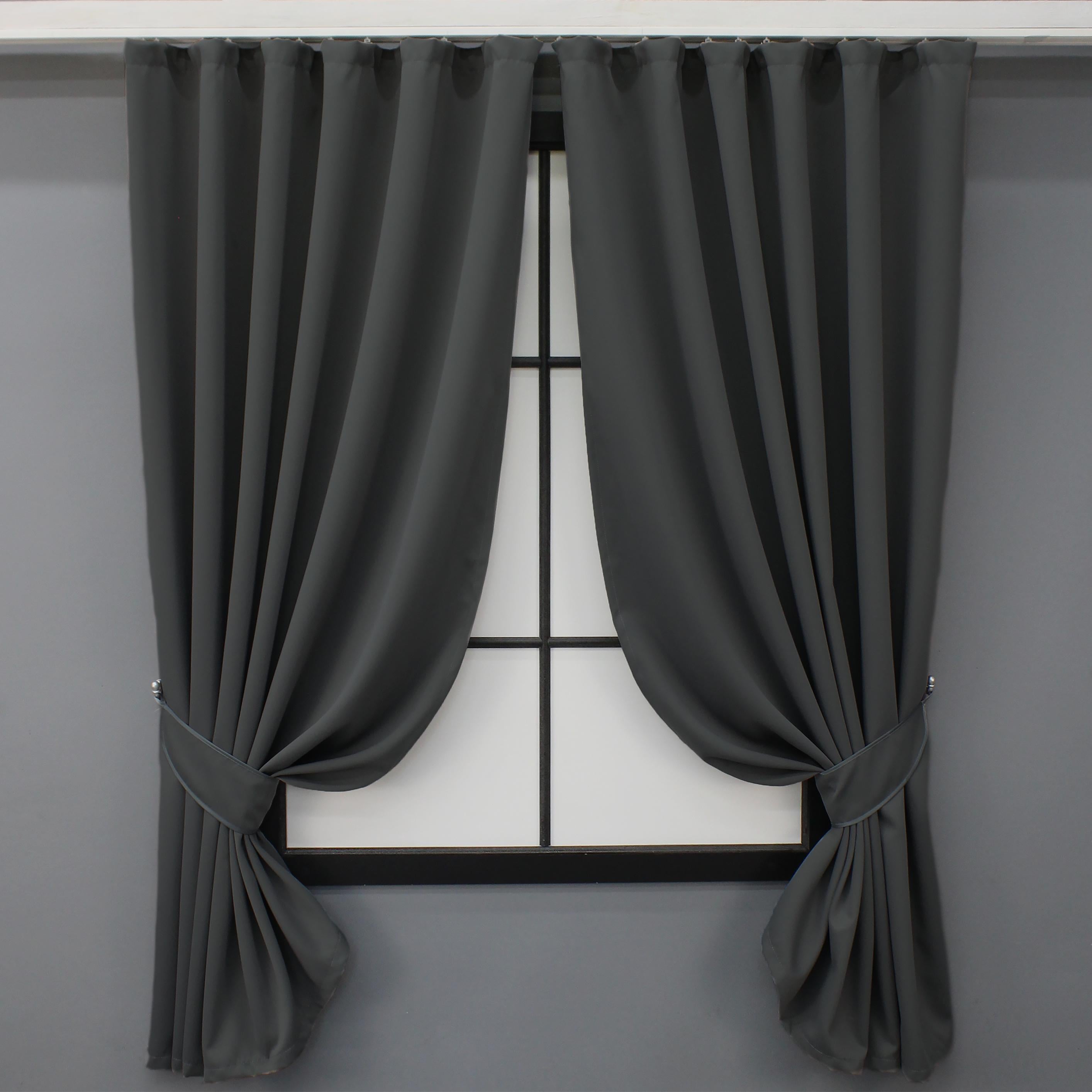 Комплект штор коротких VR-Textil Блэкаут Midnight № 1399ш 140х170 см 2 шт. Графитовый (35-0159)