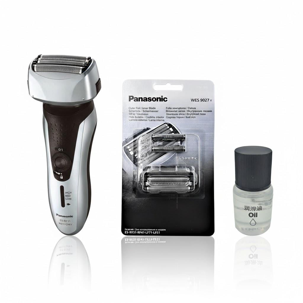 Электробритва Panasonic ES-RF31-S520-AS1 с дополнительным комплектом из лезвий WES-9170Y-1361 и маслом WES-8196X-7911 (32395187) Электробритва Panasonic ES-RF31-S520-AS1 с дополнительным комплектом из лезвий WES-9170Y-1361 и маслом WES-8196X-7911 (32395187)