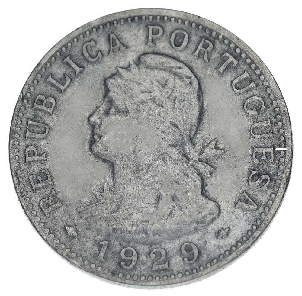 Коллекционная монета Сан-Томе и Принсипи 50 сентаво 1929 г. F-VF (М24009)