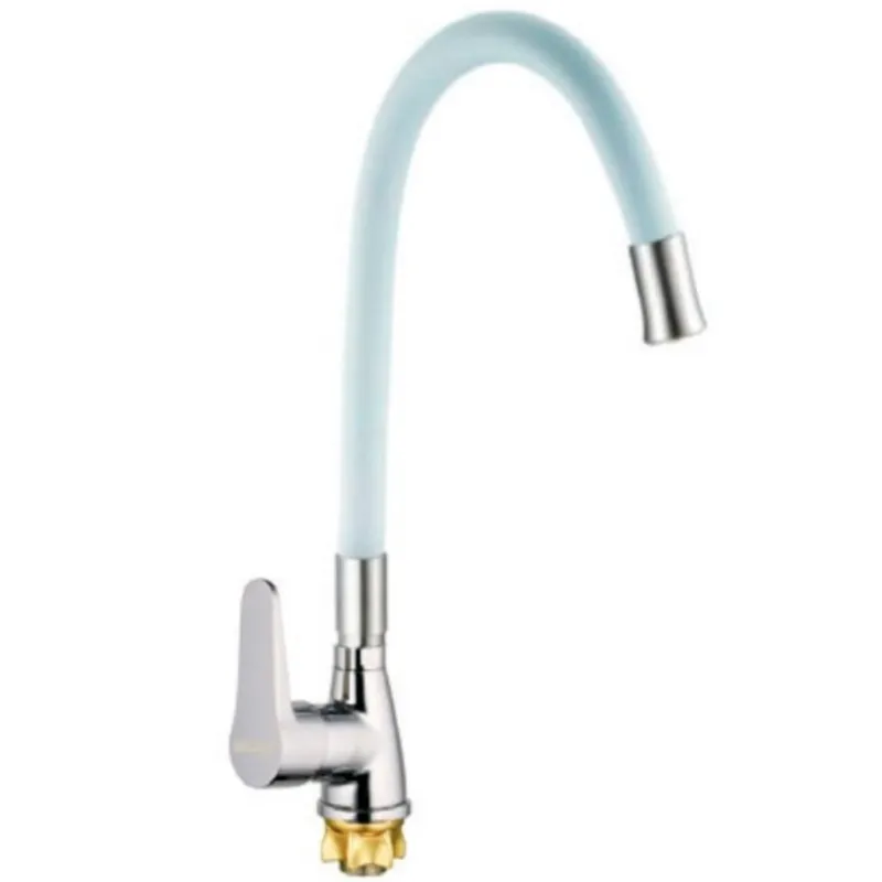 Смеситель для кухни MIXXUS SOP4-146 Reflector с белым силиконовым изливом White (MI6491)