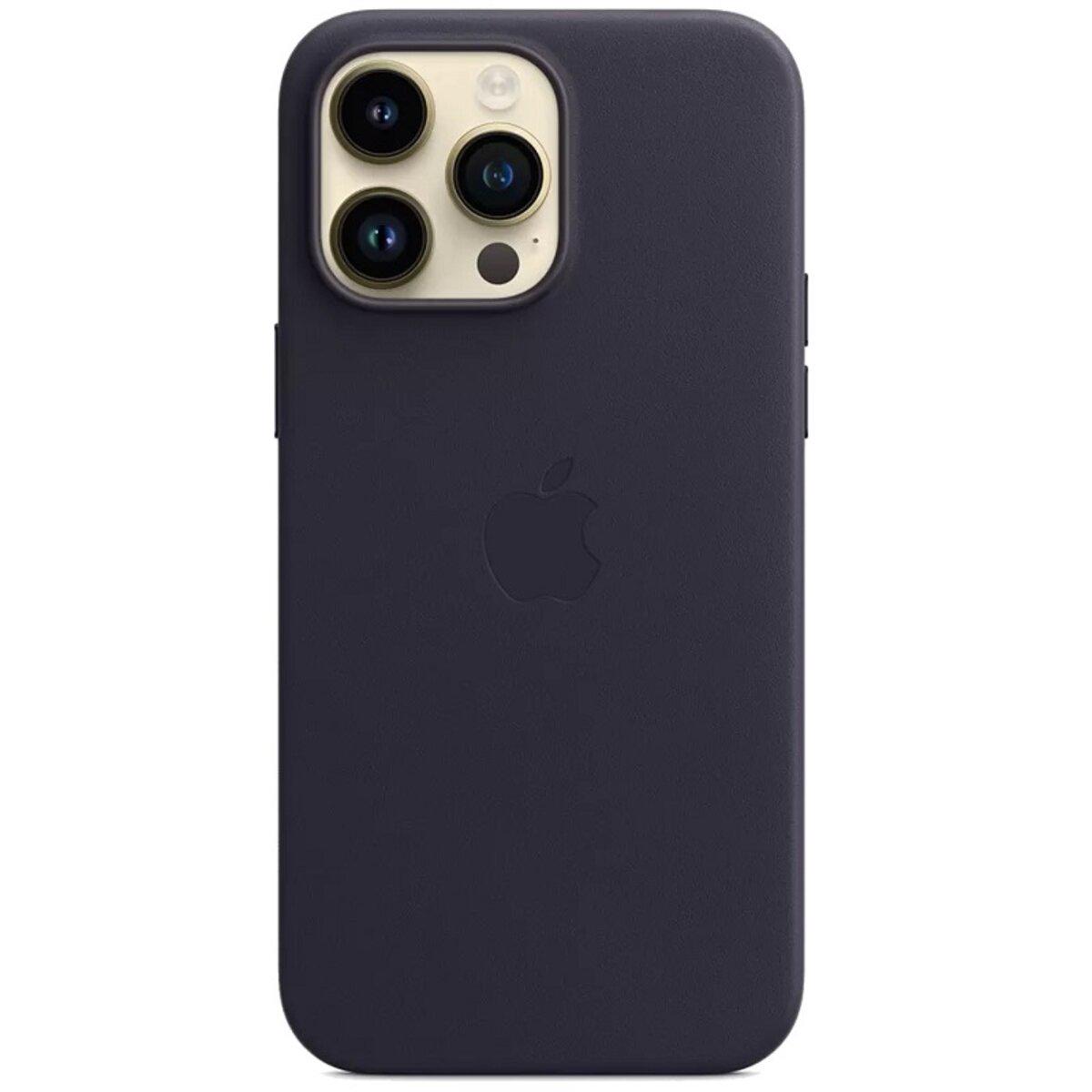 Протиударний чохол Leather AAA Full Magsafe IC для Apple iPhone 14 Pro Violet