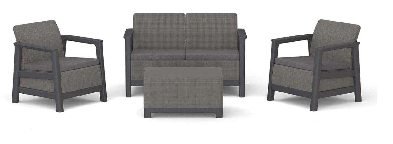 Набор садовой мебели Keter Scandi Linea 2 Seater Set 270924 Графит/Серый (270924)