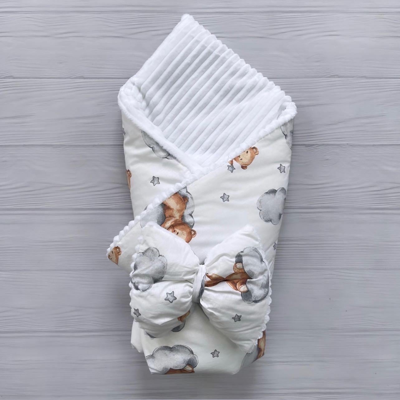 Плед со съемным утеплителем Mommy Bag №6 Мишки на облачках и бант (142638)