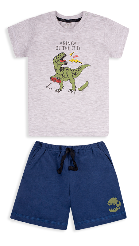 Костюм детский для мальчика летний Gabbi Технозавр 86 см Серый (12086)