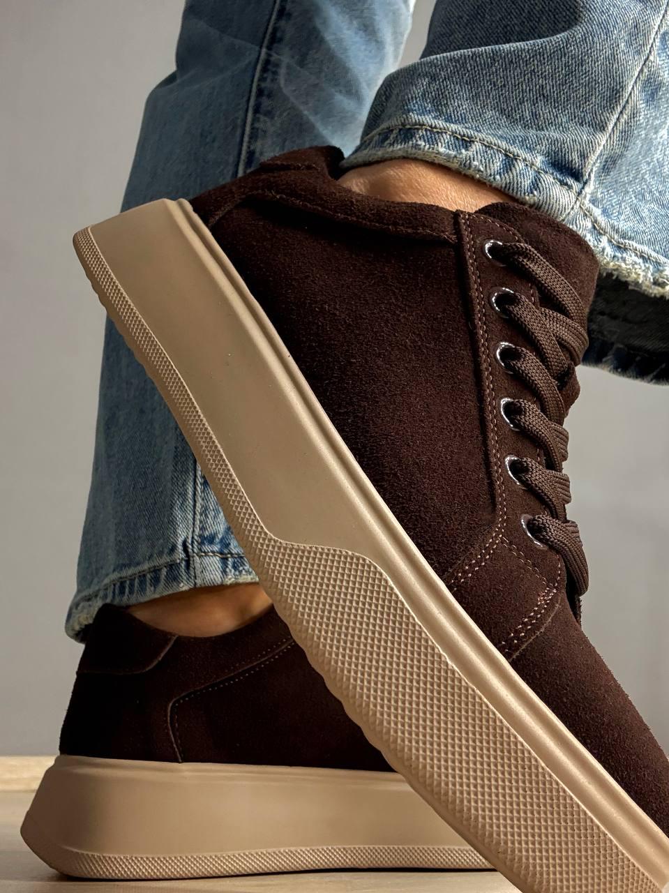 Кеды женские Hengji 85-12 натуральный замш на платформе р. 38 24,5 см Коричневый - фото 2 Кеды женские Hengji 85-12 натуральный замш на платформе р. 38 24,5 см Коричневый - фото 2