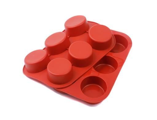 Форма силиконовая One Chef для выпечки Профи Тарт d 6,7 h 3 см на 6 ячеек Красный