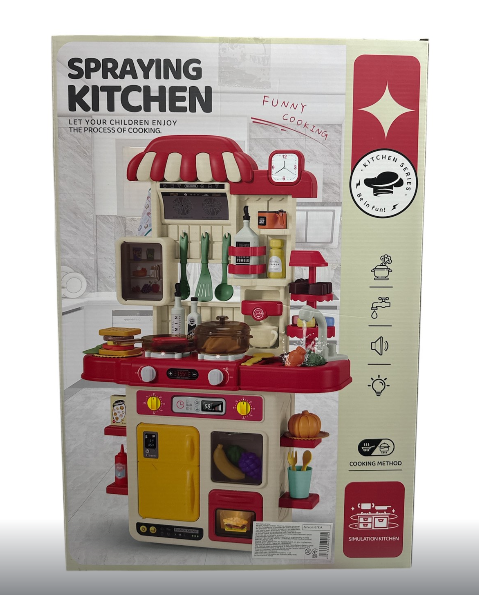 Кухня G 793 A підсвічування звуки приготування помпова подача води полички смаколики та столове приладдя в коробці 48 елементів 70 см