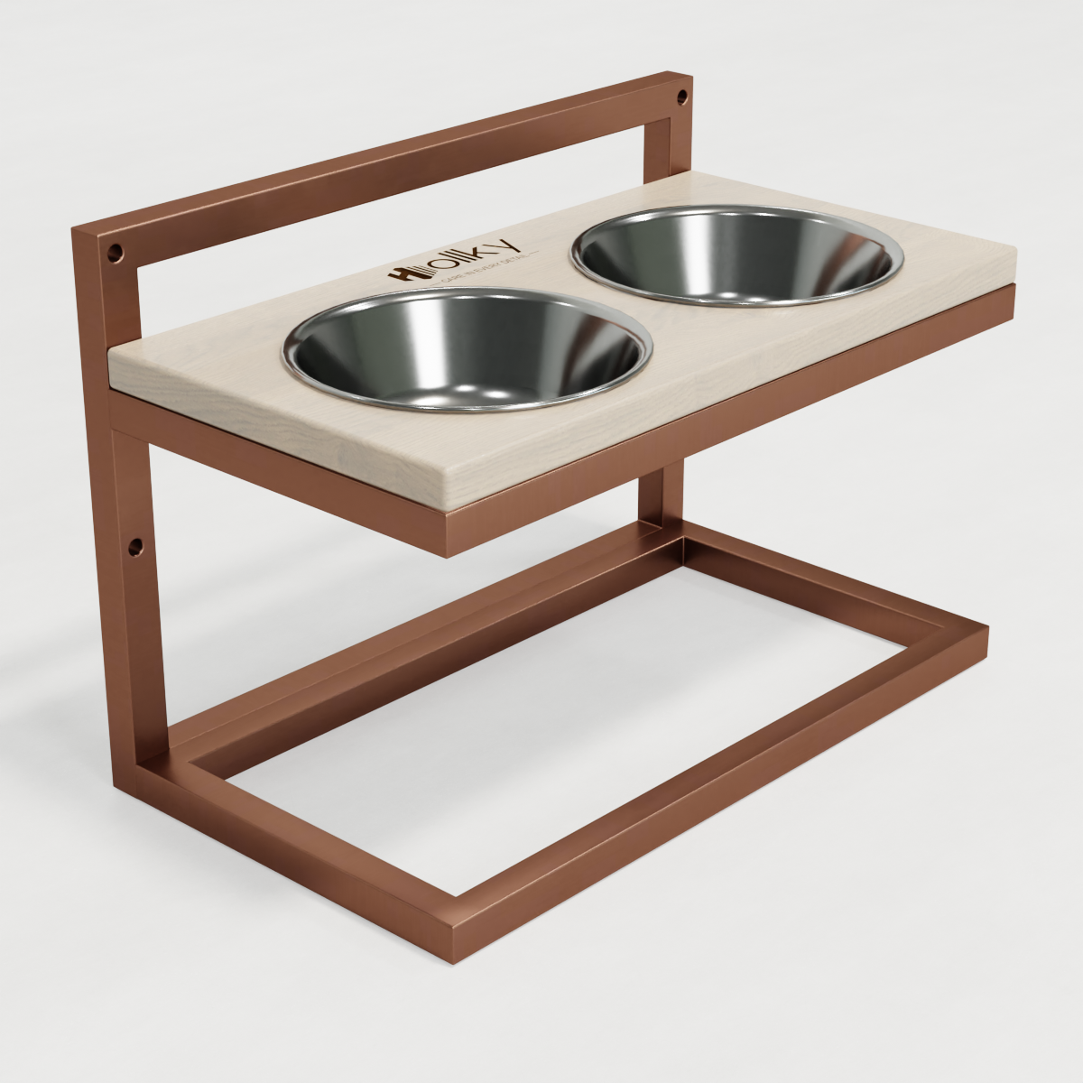 Миски на регулируемой подставке для средних собак Hollky Flex M 2х0,85 л (FM-422530-GLWH) - фото 7