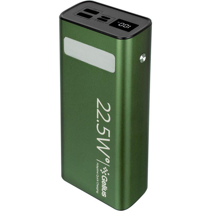 Повербанк Gelius Lightstone GP-PB300 30000 mAh QC+PD 22,5W Green (99988) - фото 2 Повербанк Gelius Lightstone GP-PB300 30000 mAh QC+PD 22,5W Green (99988) - фото 2