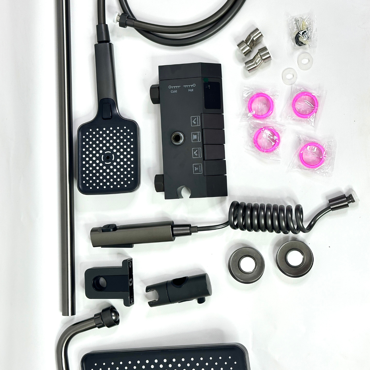 Душова система настінна Shower Series з термостатом і дисплеєм Чорний/Хром (AA6-6-Black/Chrome) - фото 8 Душова система настінна Shower Series з термостатом і дисплеєм Чорний/Хром (AA6-6-Black/Chrome) - фото 8