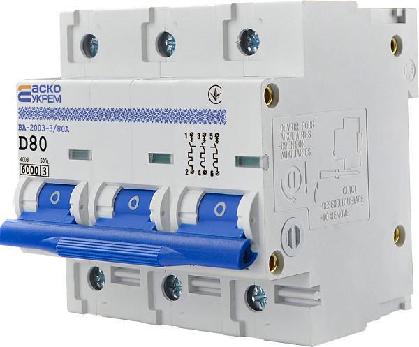 Автоматический выключатель АСКО-УКРЕМ ВА-2003 3P D 80А (A0010030003)