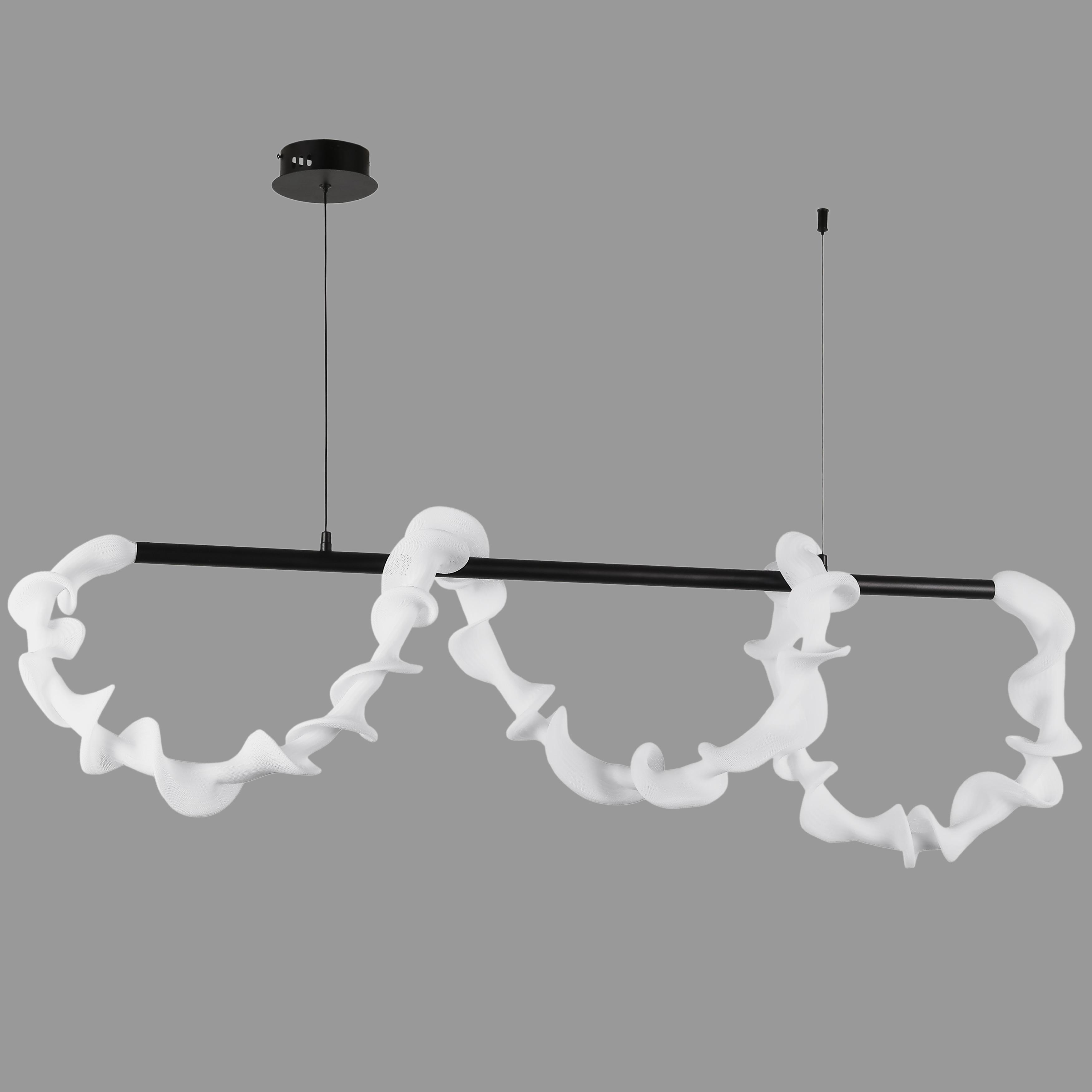 Люстра подвесная длинная из гибкого каната в стиле арт-деко Черный (81-3177 (1200) BK)