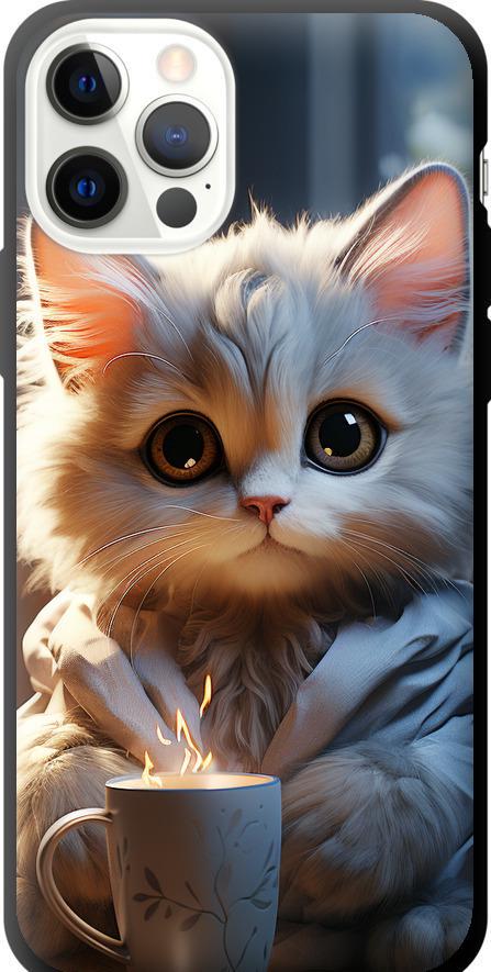 Чехол на iPhone 12 Pro White cat (5646b-2052-42517)