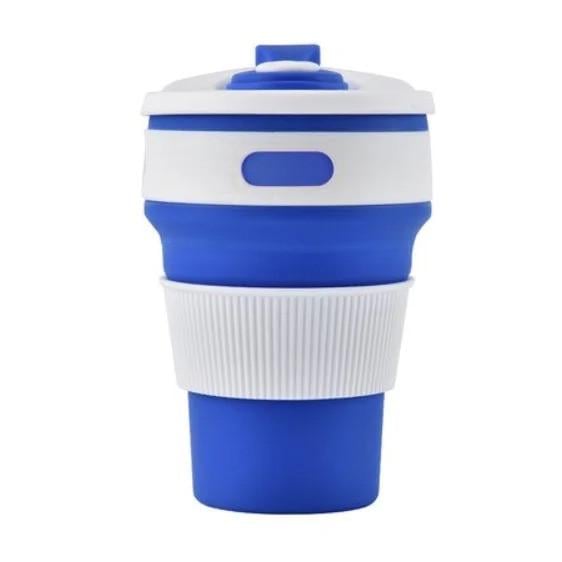 Складной стакан силиконовый Collapsible Coffee Cup 350 мл Синий