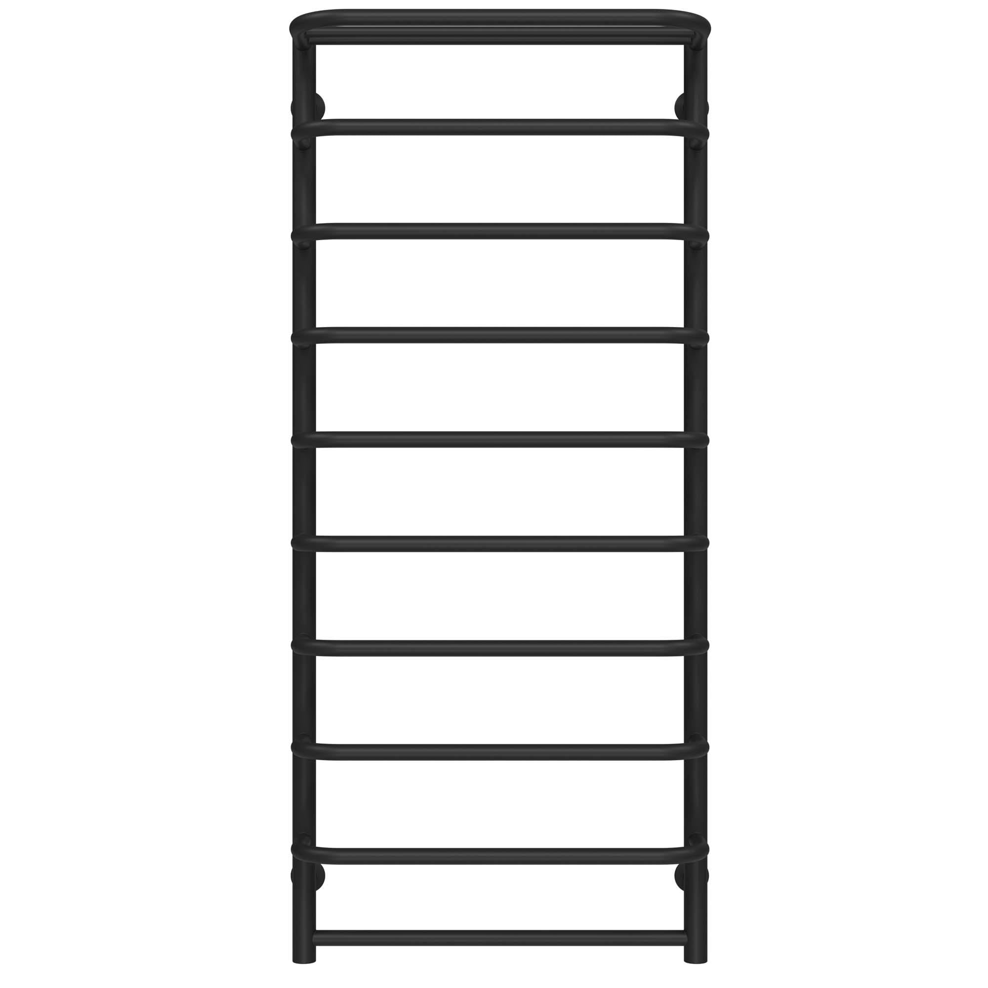 Рушникосушарка водяна з полицею Deffi Стандарт П8 бокове ліве підключення нержавіюча сталь 500x1000 мм Чорний (C.SP.100.50.8.B.B)