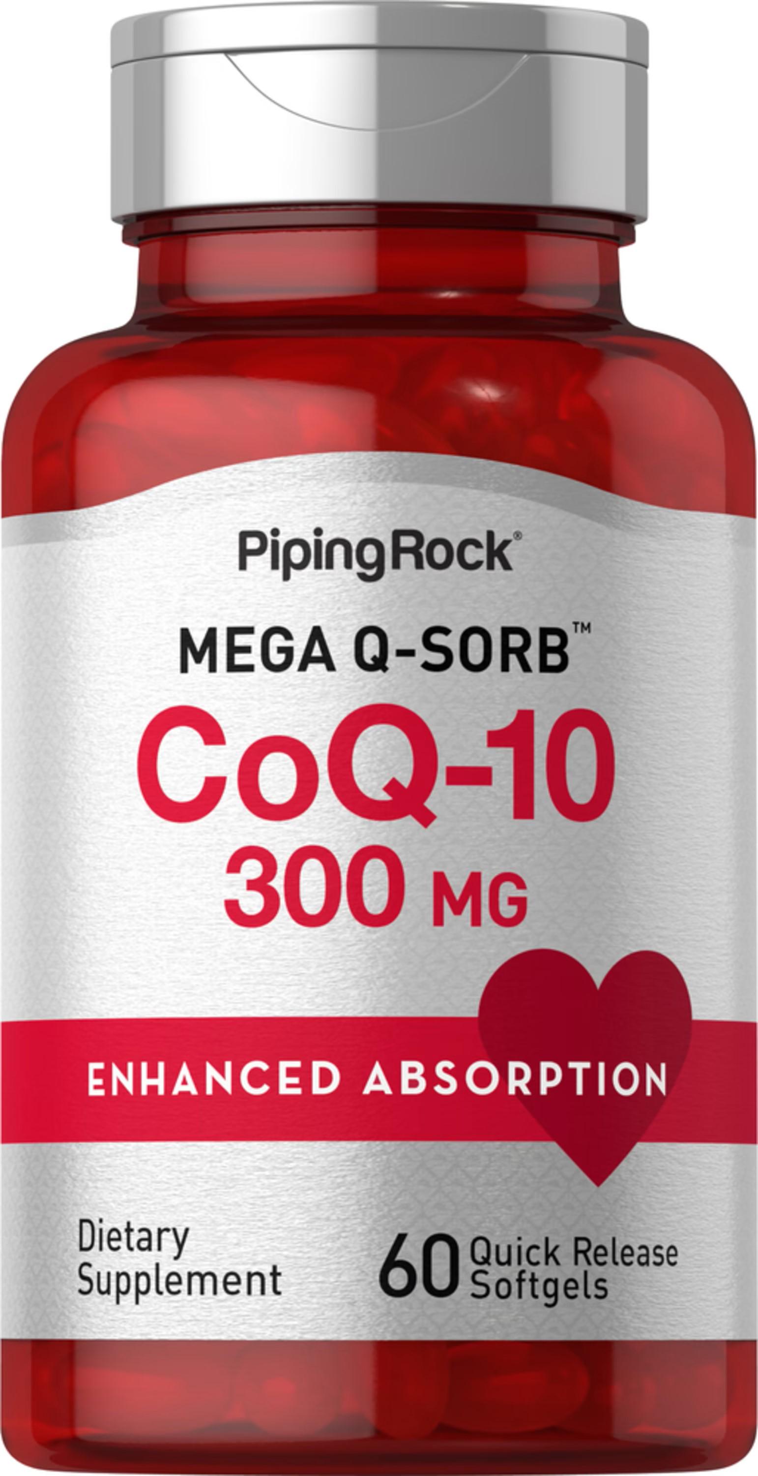 Коензим Piping Rock CoQ10 300 mg 60 Quick Release Softgels