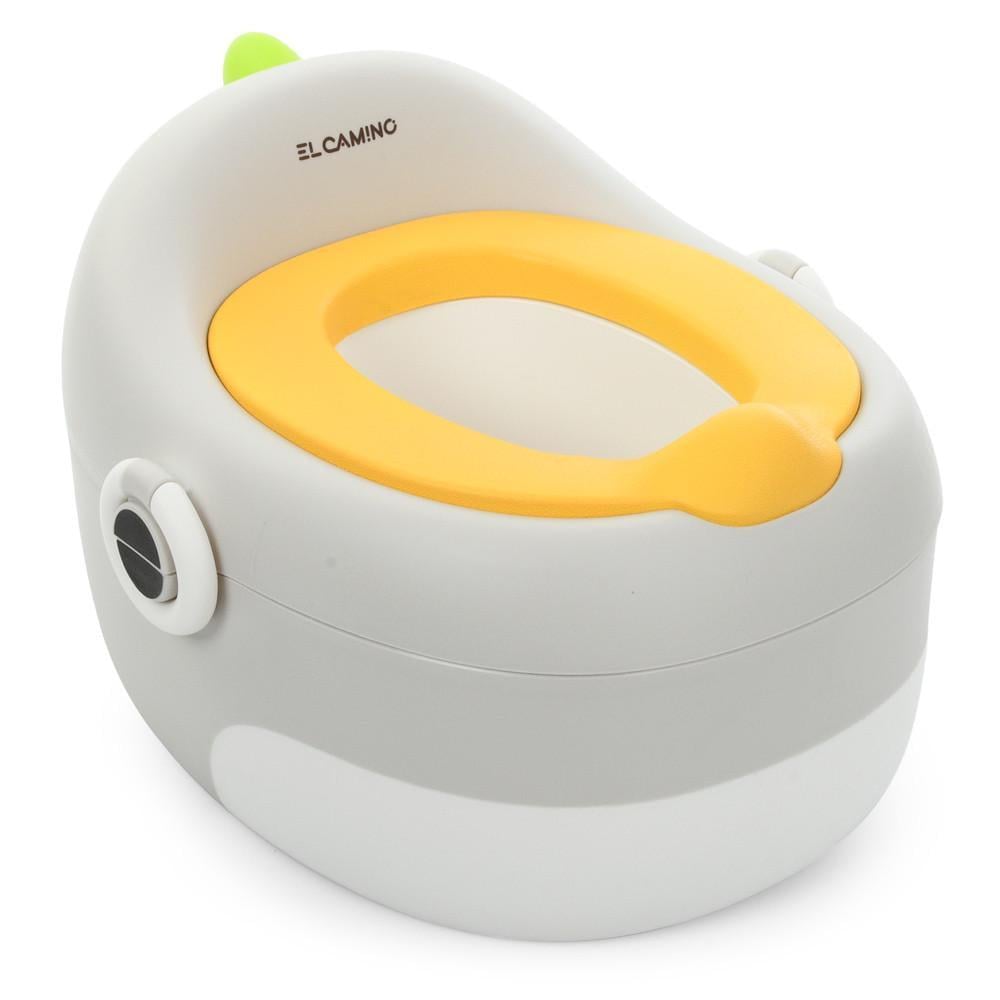 Горшок детский с крышкой El Camino ME 1142 MULTI POTTY из пластика с мягким сиденьем 38х33х26 см Бело-серый (150-7-ME 1142 Gray)