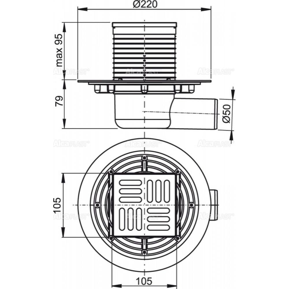 Трап для душа Alca Plast APV101 105x105 мм (89787) - фото 2