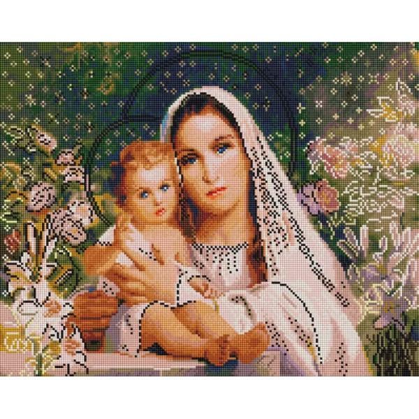 Алмазная мозаика ColorArt Икона Дева Мария с Иисусом 40х50 см (SP011)