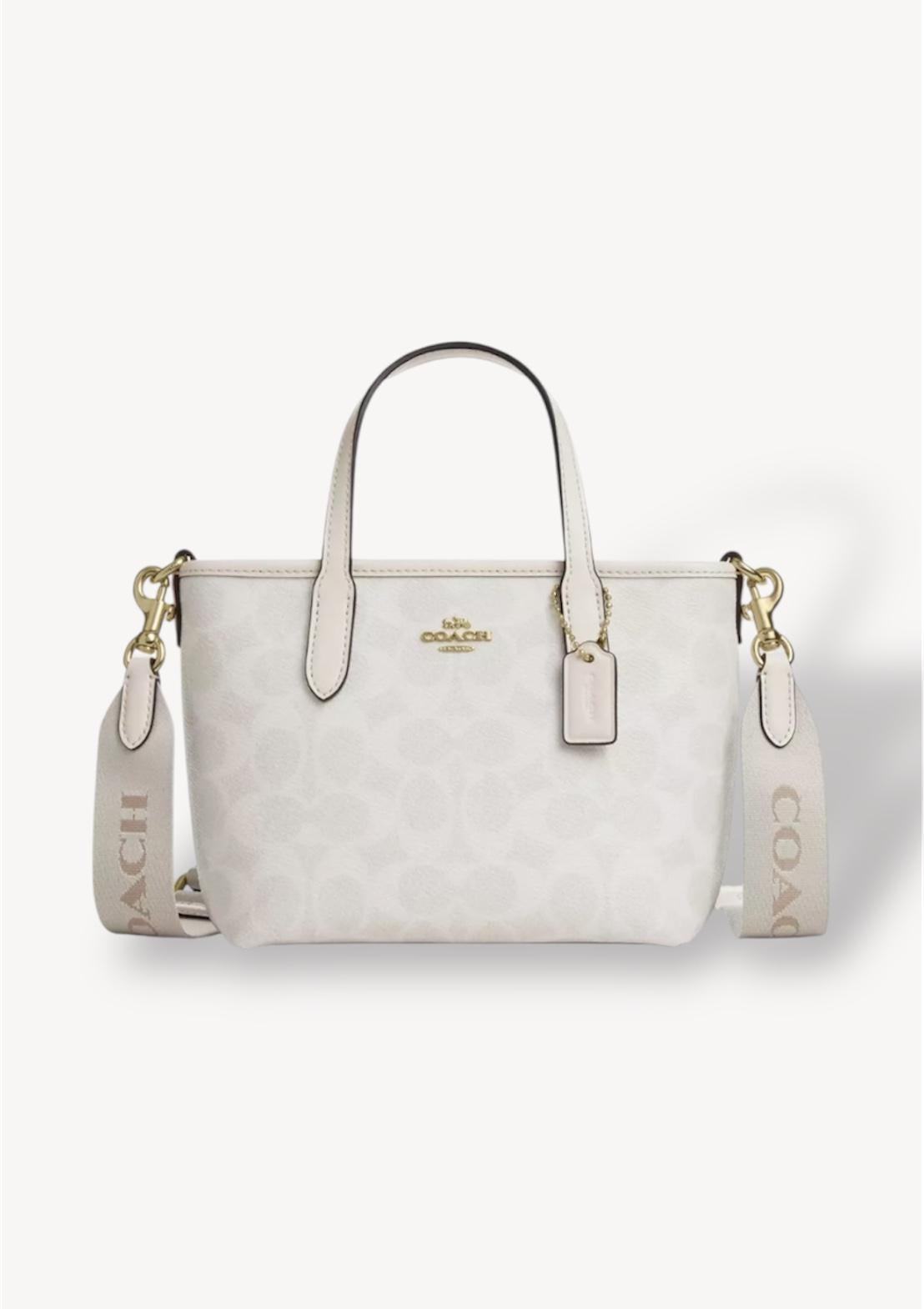 Жіноча сумка Coach City Mini Tote Bag Signature Canvas Crossbody CW032 White/Chalk (2111908)