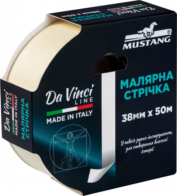 Малярная лента Mustang Da Vinci LINE 38 мм х 50 м Белый