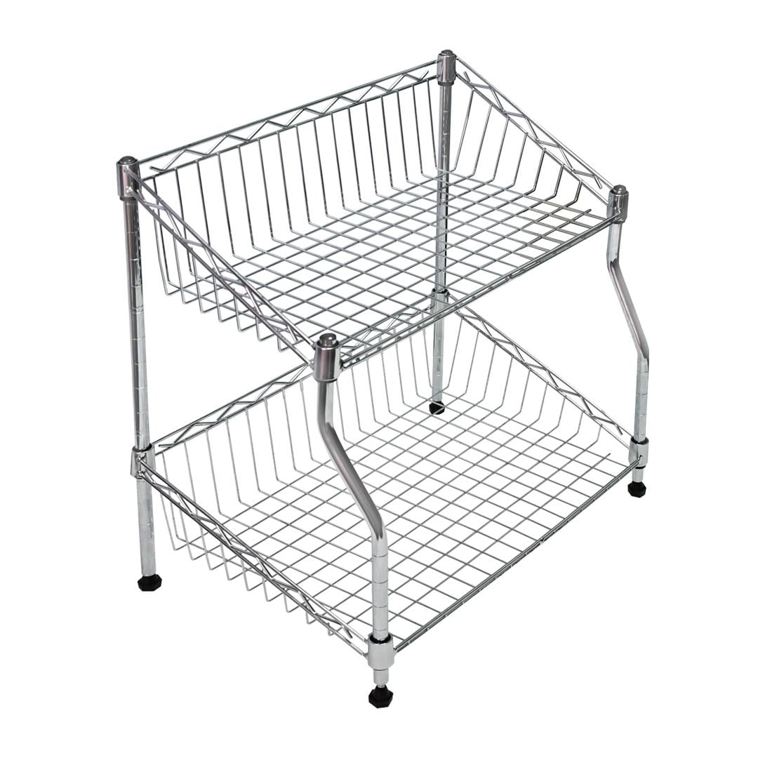 Полка-органайзер Lemax двухуровневая 45x30x44 см Хром (LF-002)