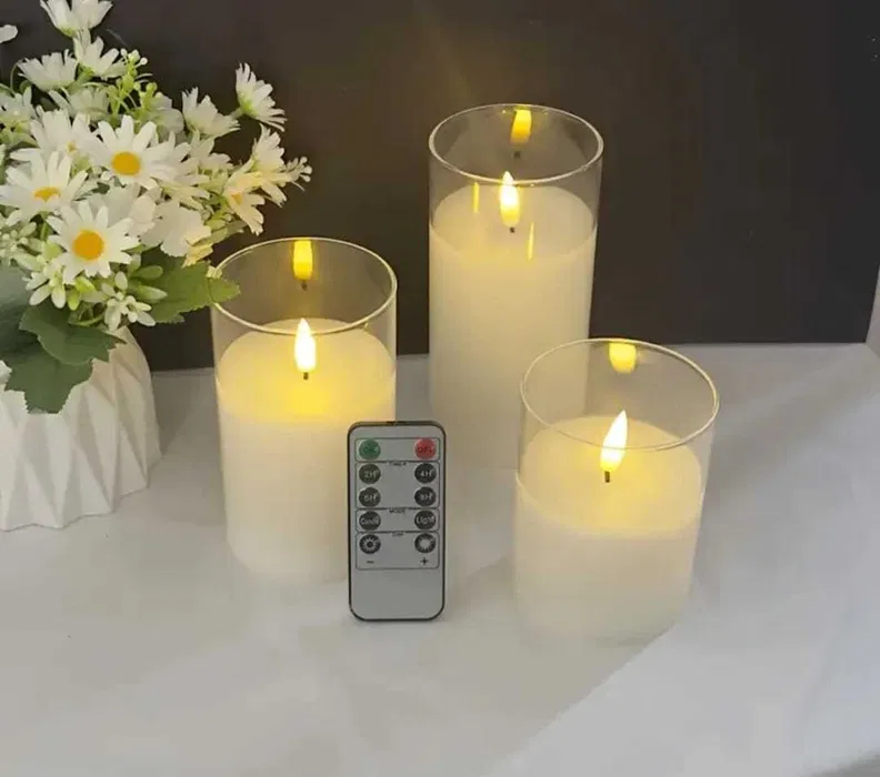 Набор LED свечей 3шт. 10 см/12,5 см/15 см с пультом (MA765)