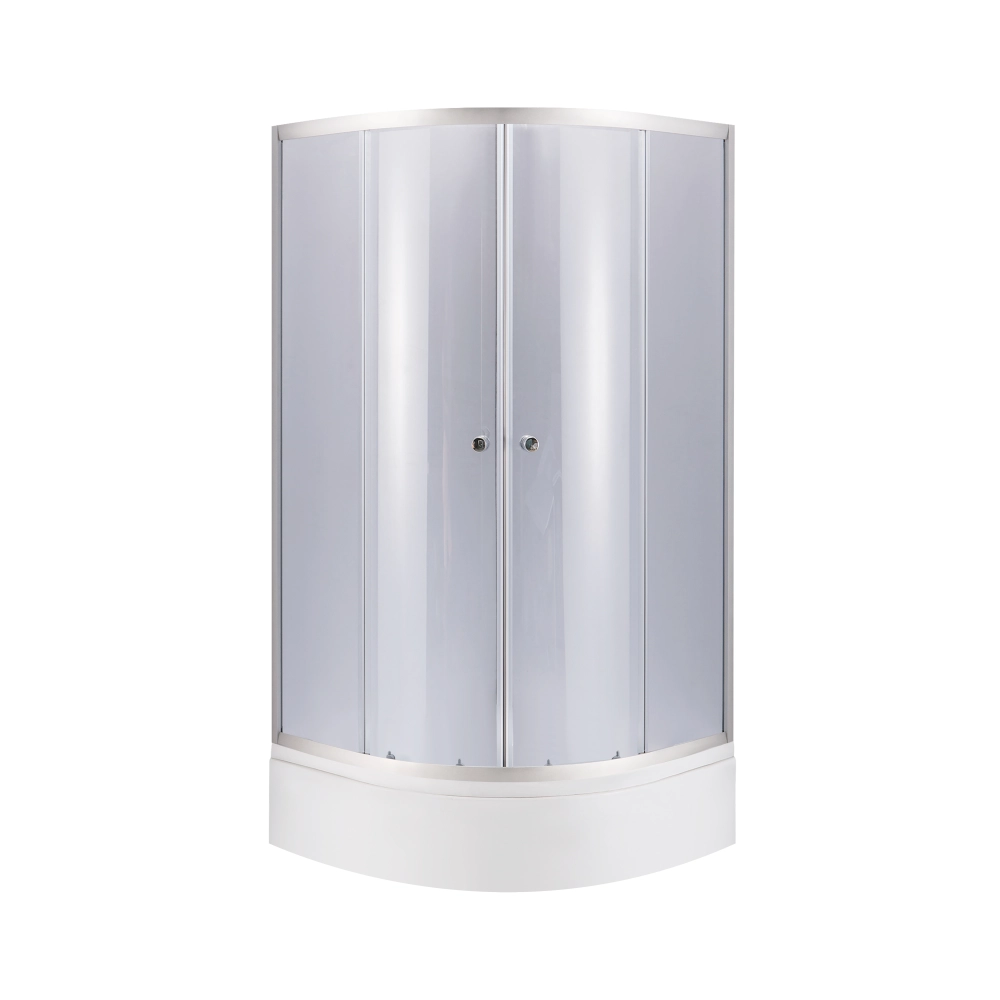 Душова кабіна Lidz Latwa SC80x80.SAT.MID.GR полукругла скло тонованне 4 мм та піддон KAPIELKA ST 80x80x26 см з панеллю (50784)