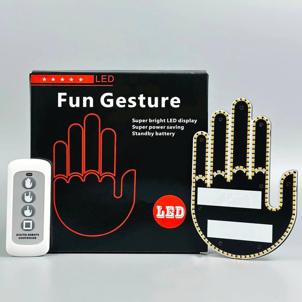 Рука светодиодная на заднем стекле автомобиля Black. - фото 2 Рука светодиодная на заднем стекле автомобиля Black. - фото 2